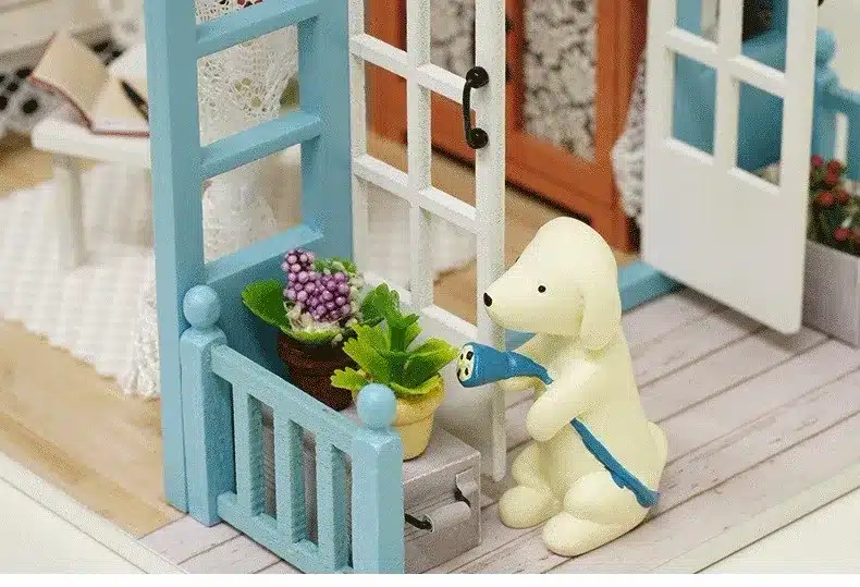 Assemble DIY Doll House Toy Wooden Miniatura Doll Houses Miniature Dollhouse toys With Furniture LED Lights Birthday Gift z007 26