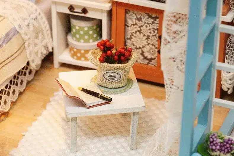Assemble DIY Doll House Toy Wooden Miniatura Doll Houses Miniature Dollhouse toys With Furniture LED Lights Birthday Gift z007 27