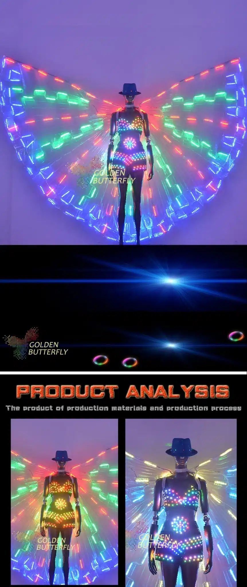 LED Bras Women Shorts 2017 New Luminous Costumes wing Glowing wing LED Belts Clothing Lady LED Suits Dance Dresses Accessories 44