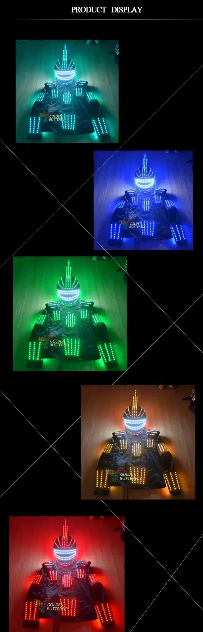 LED Clothing Glowing Clothes Helmet Pants Luminous Talent Show Men's LED Suits Ballroom Mechanical Dance Dress Accessories 45