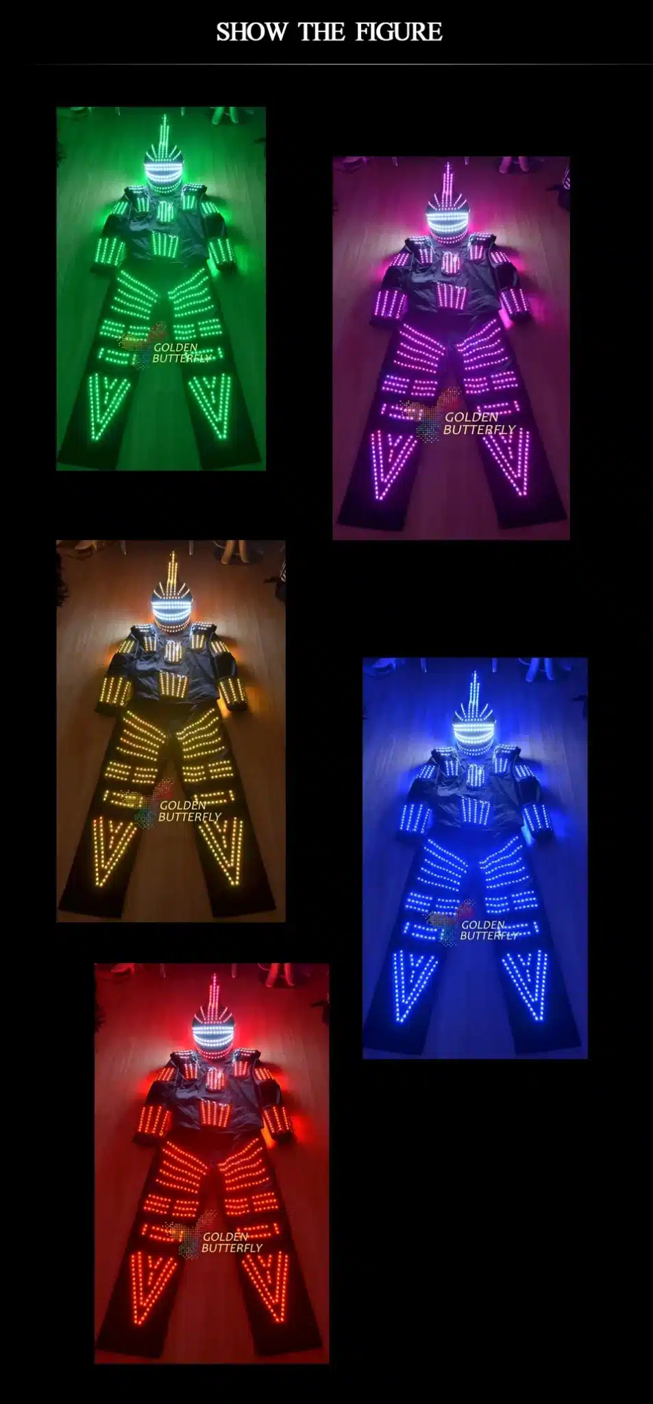 LED Clothing Glowing Clothes Helmet Pants Luminous Talent Show Men's LED Suits Ballroom Mechanical Dance Dress Accessories 51