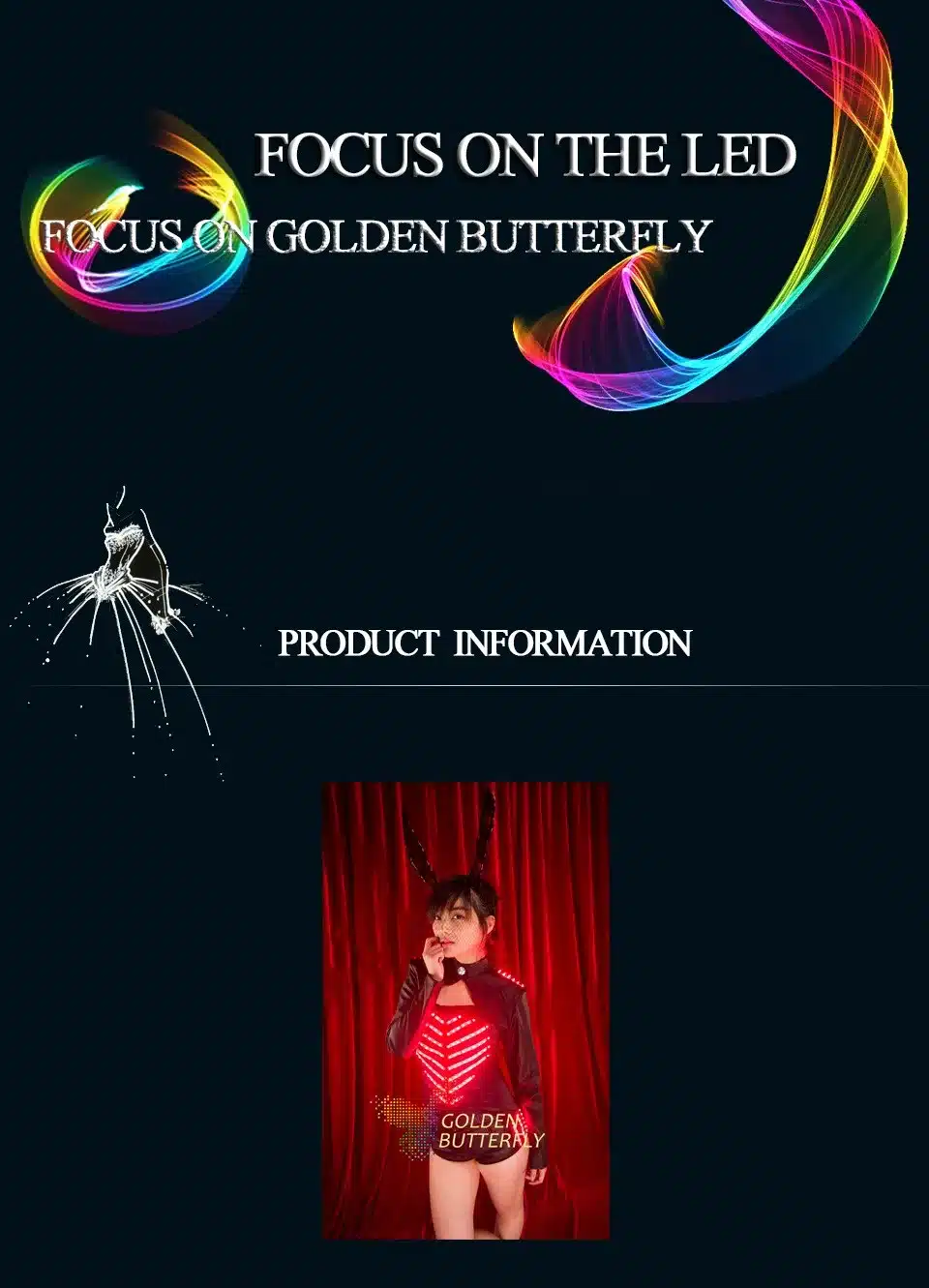 Luminous Costumes Illuminated Glowing Bunny Girl LED Light Clothing Women Suits Ballroom Dance LED Dress Performance Dress 25