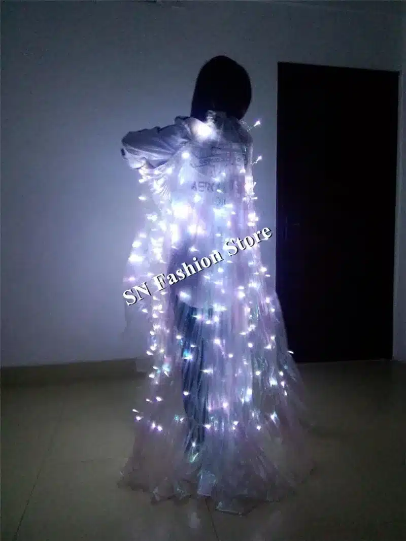 PF899 dance wear Led light stage clothes luminous costumes suits ballet party princess wedding bellydance music sj show dress 17