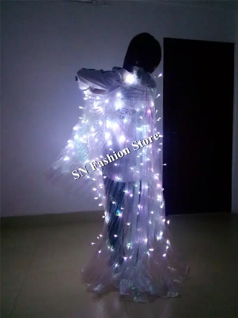 PF899 dance wear Led light stage clothes luminous costumes suits ballet party princess wedding bellydance music sj show dress 19
