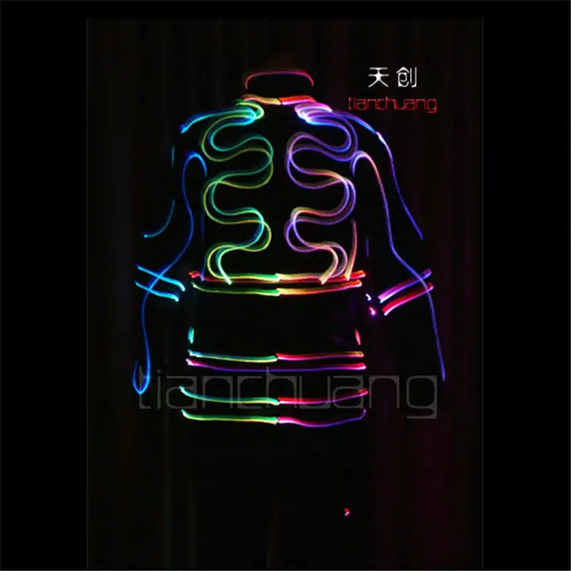 TC-91 LED RGB Programmable rechargeable lighting clothes men robot dance led costumes full color dj wears suit led light stage 10