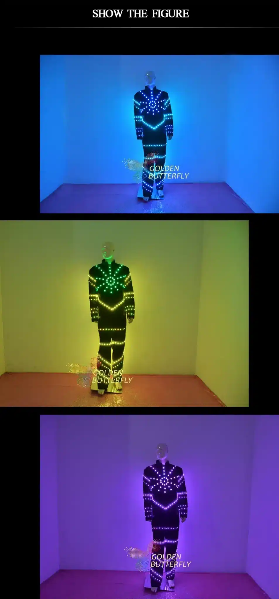 LED Clothing Big sun luminous suit Men Glowing led Clothes Carnival LED Suits Ballroom Mechanical Bar Dance Dress Accessories 40