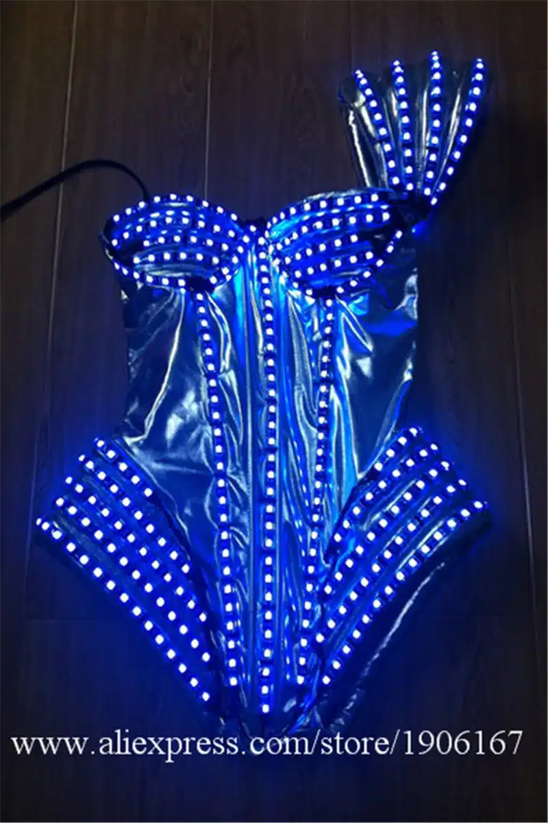 Full Colors Led Flashing Luminous Light Up Sexy Lady DS Dress Suit Costume Dance Wear For Women LED Clothing Free Shipping 11
