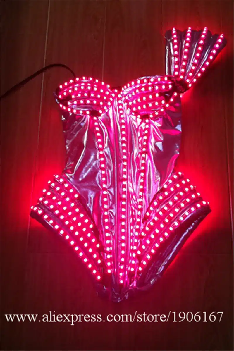 Full Colors Led Flashing Luminous Light Up Sexy Lady DS Dress Suit Costume Dance Wear For Women LED Clothing Free Shipping 12