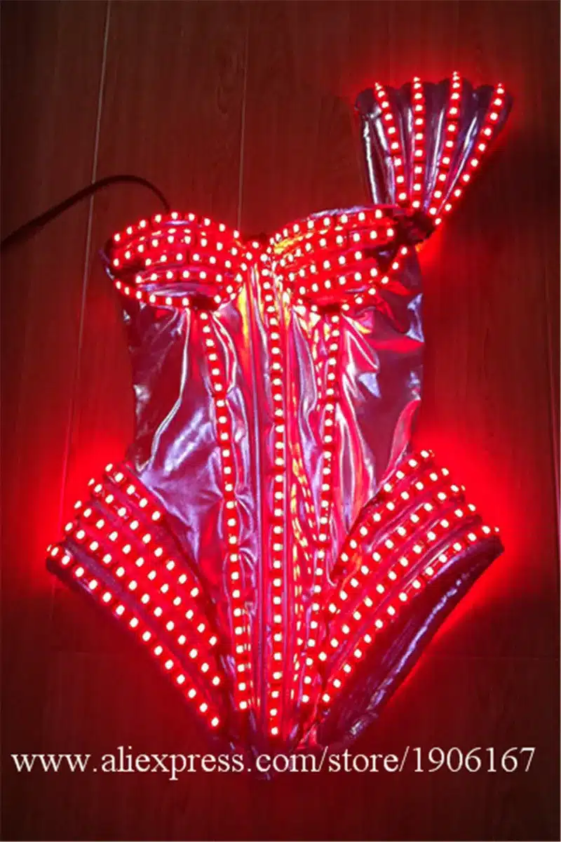 Full Colors Led Flashing Luminous Light Up Sexy Lady DS Dress Suit Costume Dance Wear For Women LED Clothing Free Shipping 14