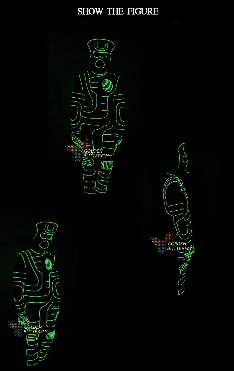 EL Costumes Glowing Dance LED Clothing Luminous Cold light Scintillation Costumes LED Suits Men EL Clothes Cold Strip Party With 10