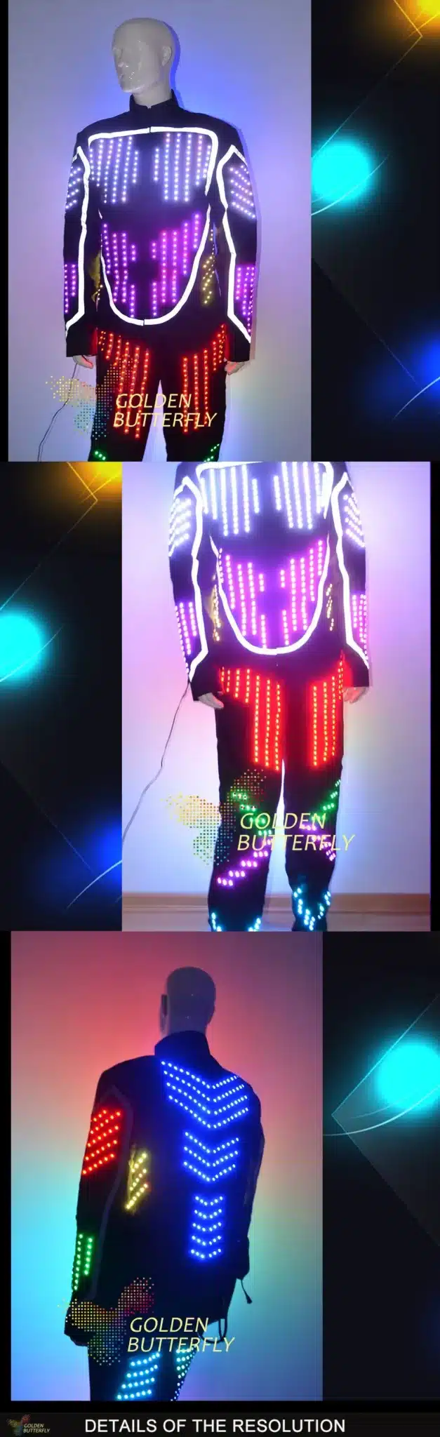 LED Suits Glowing Clothes Fashion Rainbow Luminous Costumes Talent Show Men's LED Clothing Ballroom Dance Dress Accessories 38