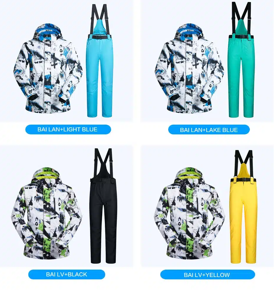 New Outdoor Sports Ski Suit Men Windproof Waterproof Thermal Snowboard Snow Skiing Jacket And Pants Skiwear Ice Skating Clothes 26