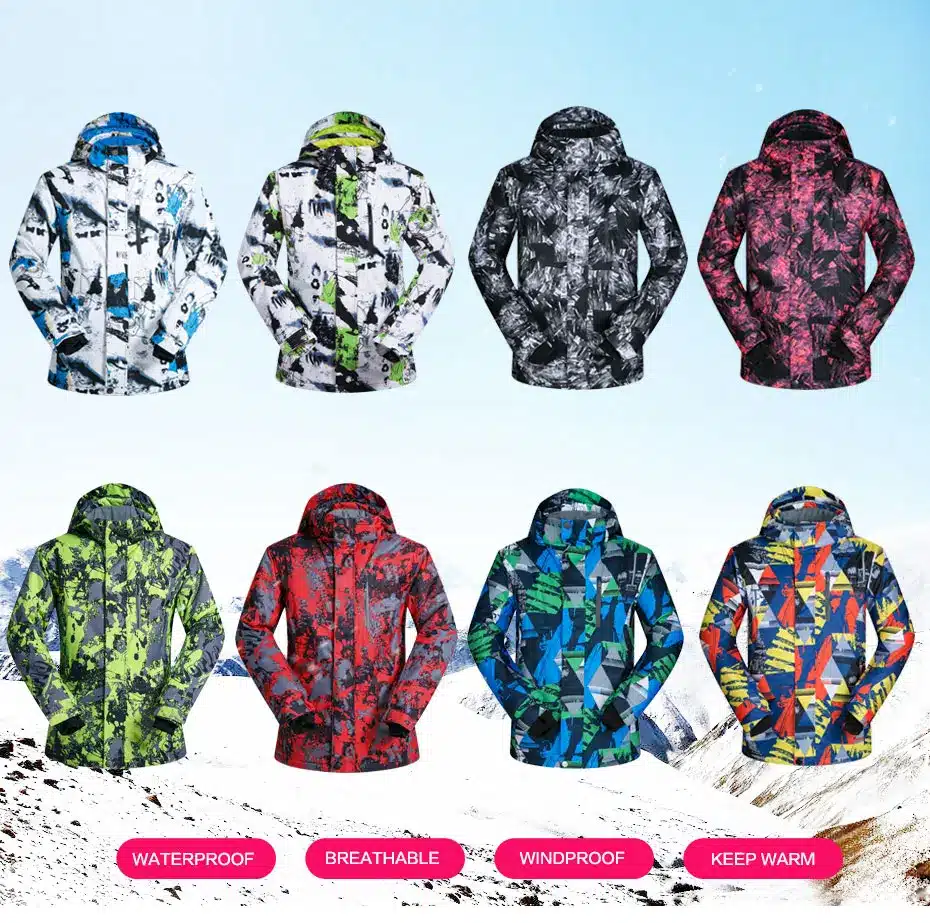 New Outdoor Sports Men Ski Jackets Windproof Waterproof Thermal Snowboard Snow Skiing Hooded Coat Skiwear Ice Skating Clothes 19