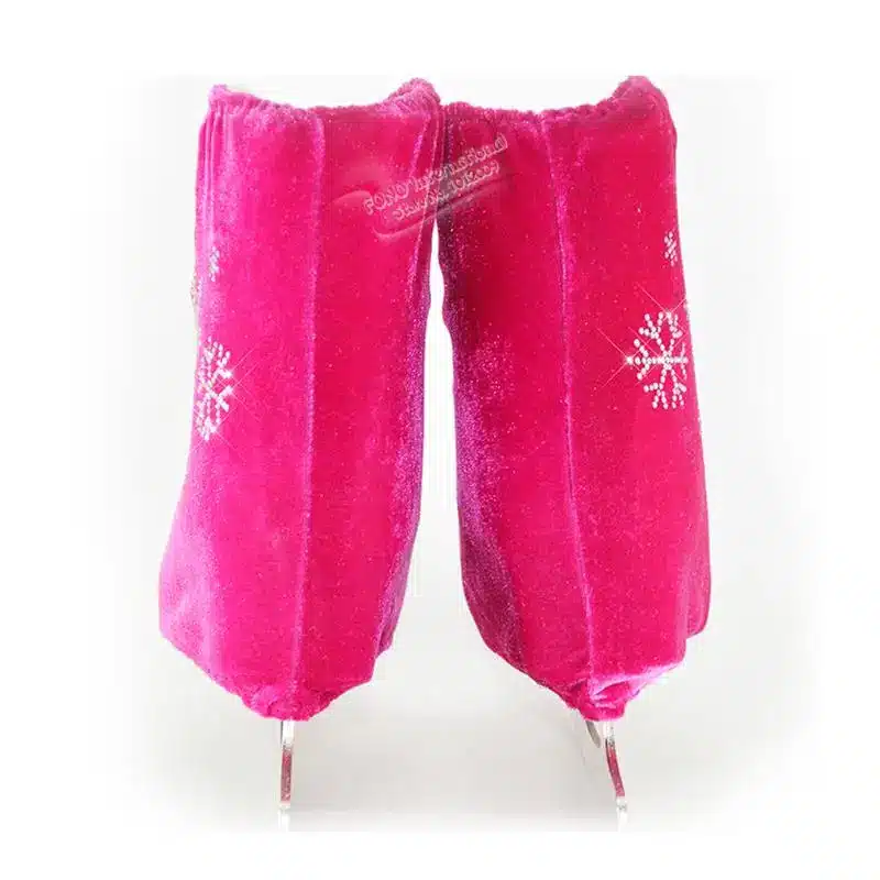 24 Colors Child Adult Velvet Ice Figure Skating Shoes Cover Solid Color Roller Skate Accessories Athletic Rose Red Snow Pattern 20
