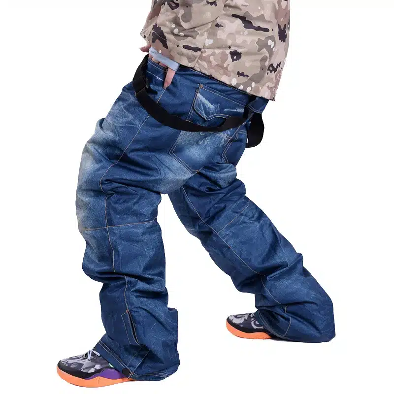 Hot Sale NEW Jean Snowboard Pants Suspenders Denim Ski Pants Men's Skate Snow Board Waterproof Thermal Pants Adult Pantalones 11