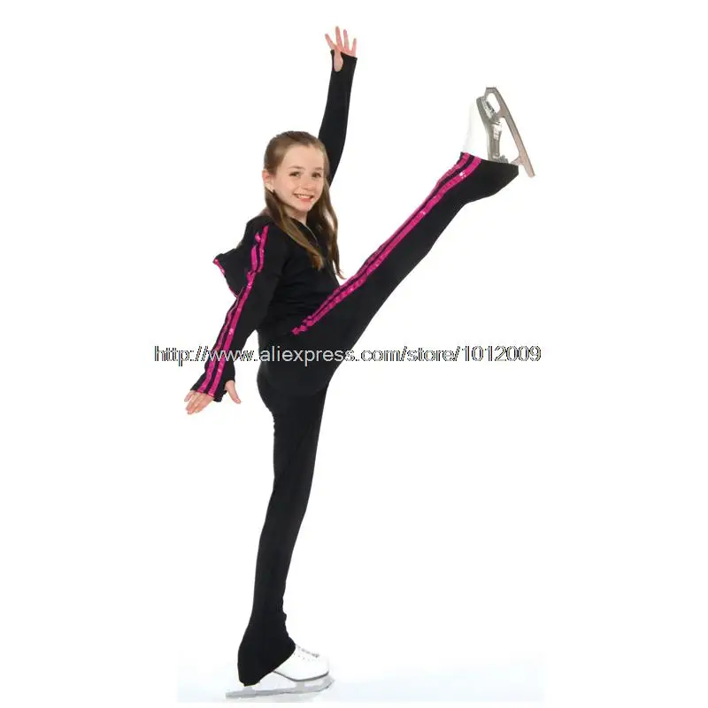 Customized Clothes Ice Skating Figure Skating Suit Hoodie Jacket And Pants Rolling Skater Warm Fleece Adult Child Girl Pink 2