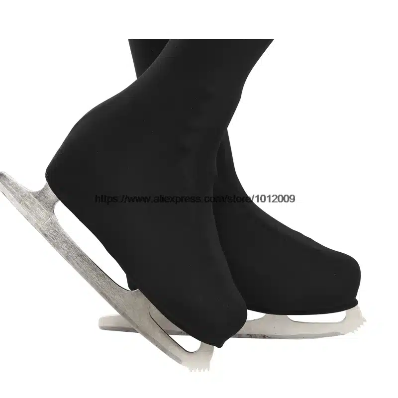 Child Free Size Ice Skating Figure Skating Socks Pantyhose Stockings With Shoes Cover Turning Skater Rhinestone Pants 3
