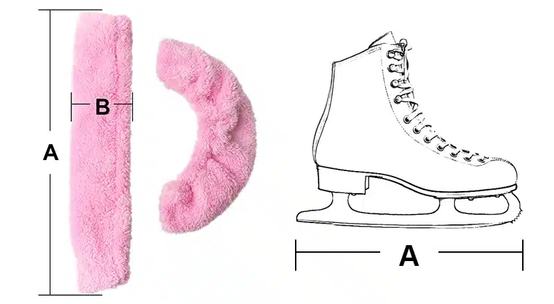 Child Adult Long Fleece Ice Skating Figure Skating Skate Blade Cover Guard Solid Color Hockey Skate Accessory Athletic Elastic 11