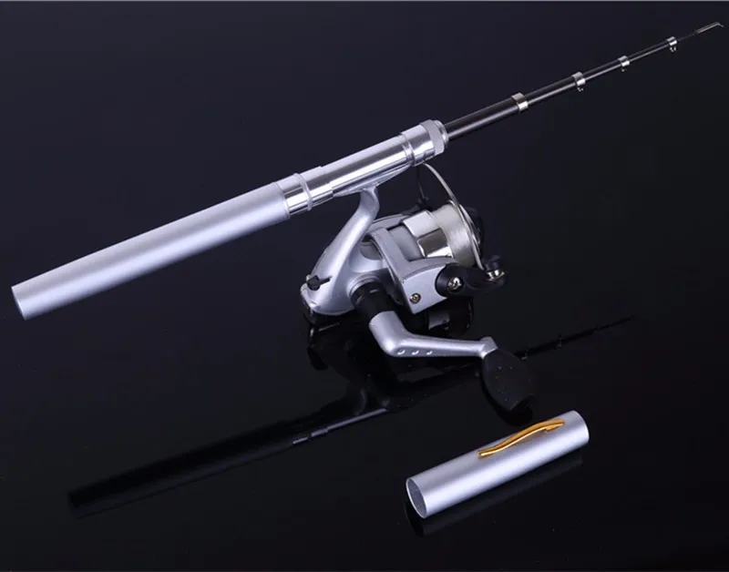 Sougayilang Mini Telescopic Ice Fishing Rod With Fishing Reel Portable Pocket Aluminum Alloy Pen Rod Pole Fishing Rod Reel Set 11