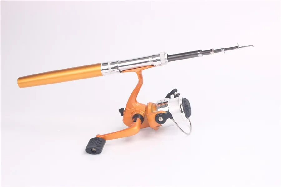 Sougayilang Mini Telescopic Ice Fishing Rod With Fishing Reel Portable Pocket Aluminum Alloy Pen Rod Pole Fishing Rod Reel Set 20