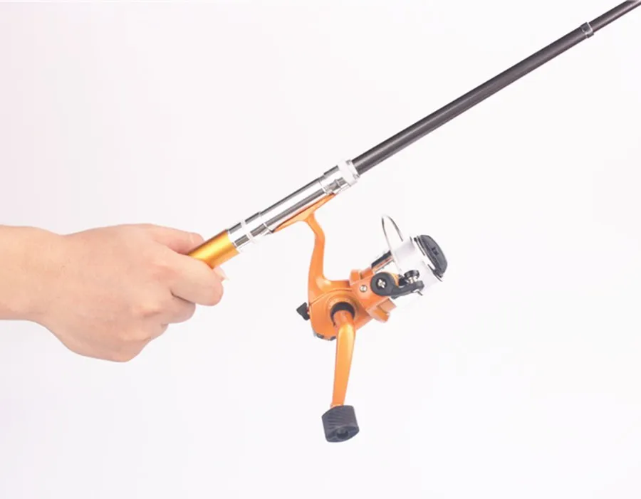 Sougayilang Mini Telescopic Ice Fishing Rod With Fishing Reel Portable Pocket Aluminum Alloy Pen Rod Pole Fishing Rod Reel Set 25