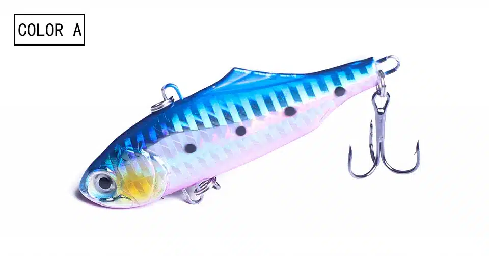 1Pcs 7.5cm 24g winter VIB fishing lure with lead inside hard bait diving swivel jig wobbler lure ice sea fishing tackle 12