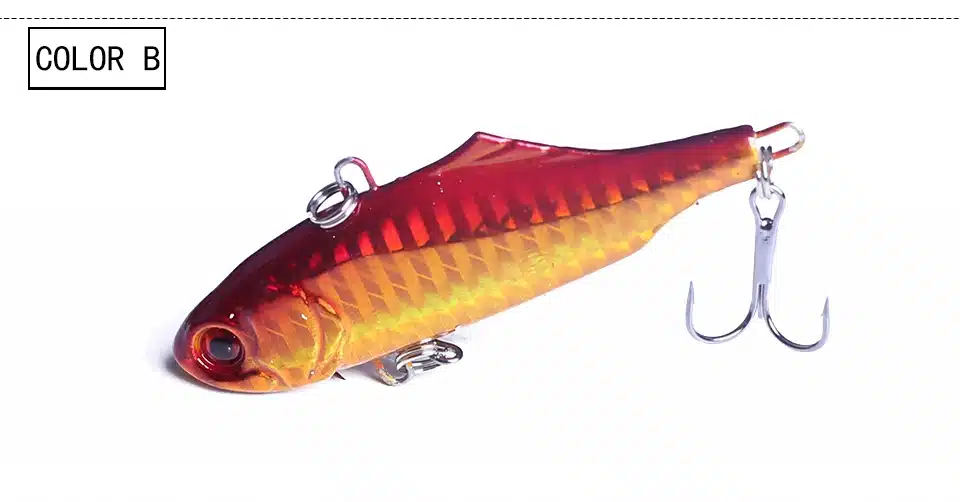 1Pcs 7.5cm 24g winter VIB fishing lure with lead inside hard bait diving swivel jig wobbler lure ice sea fishing tackle 13
