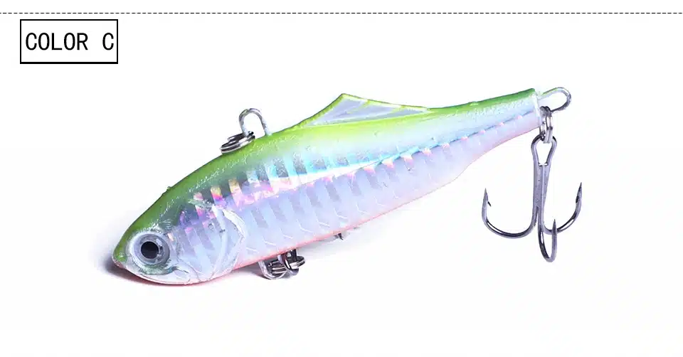1Pcs 7.5cm 24g winter VIB fishing lure with lead inside hard bait diving swivel jig wobbler lure ice sea fishing tackle 14