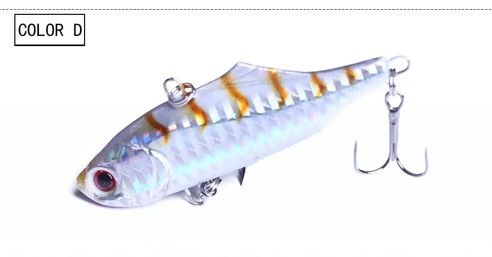 1Pcs 7.5cm 24g winter VIB fishing lure with lead inside hard bait diving swivel jig wobbler lure ice sea fishing tackle 15