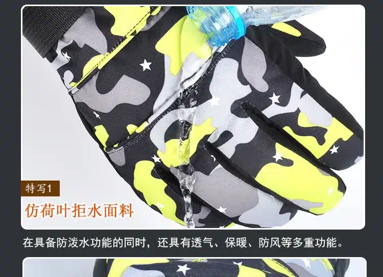 2015 Winter outdoor sport Mountain Skiing Gloves windstopper waterproof warm snowboard Below Zerochildren ski Gloves men women 16