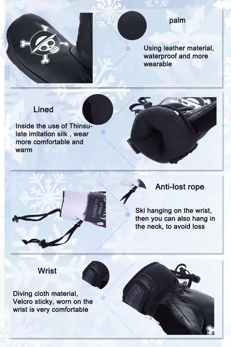 JACKCOME Men Winter Ski Snowboard Gloves Windproof Waterproof Snow Skiing Gloves Snowmobile Mittens Skating Glove Skiing Women 16