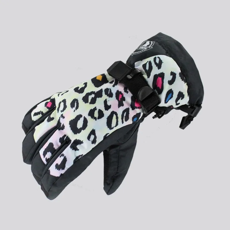 Women's Touch Screen Thick Fleeced Waterproof Anti-slip Full Finger Outdoor Snow Ski Warm Glove Female Snowboard Gloves 12