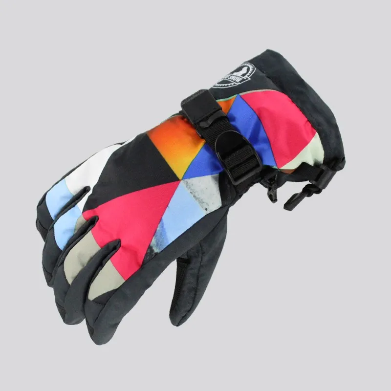 Women's Touch Screen Thick Fleeced Waterproof Anti-slip Full Finger Outdoor Snow Ski Warm Glove Female Snowboard Gloves 18