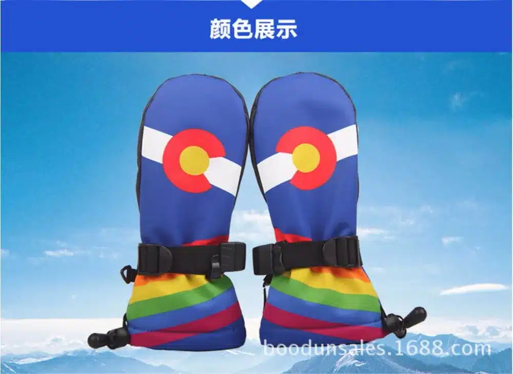 1 Pair Professional Kid's Winter thermal Ski Gloves children's Waterproof/Cool-Resistant Snowboard gloves guantes for skiing 14
