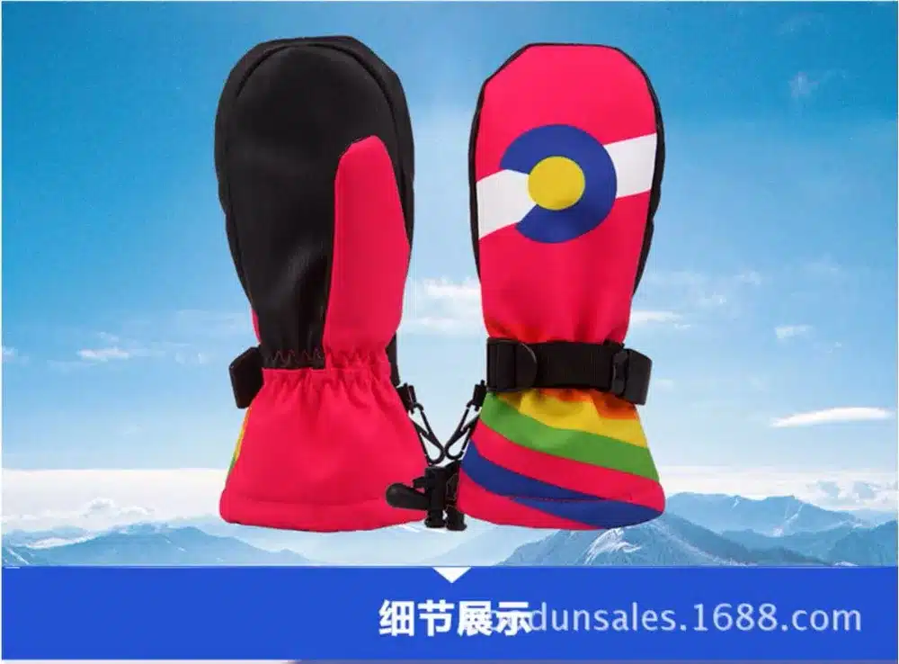 1 Pair Professional Kid's Winter thermal Ski Gloves children's Waterproof/Cool-Resistant Snowboard gloves guantes for skiing 15