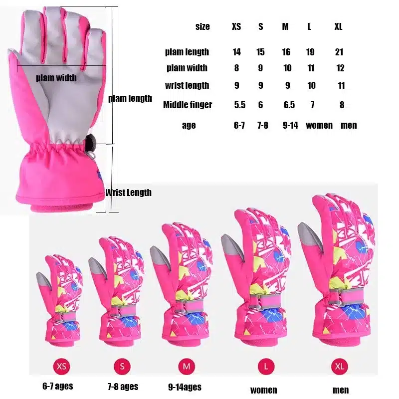 windproof outdoor Sport Skiing Gloves kids Snowboard Gloves Breathable winter warm thermal men women ski snow gloves Children 10