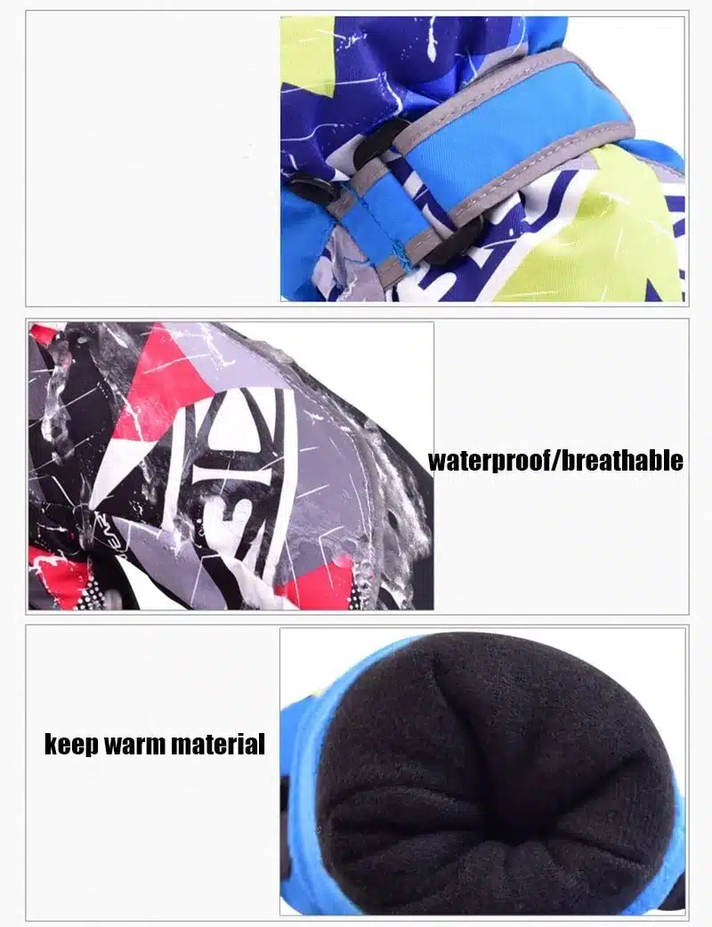 windproof outdoor Sport Skiing Gloves kids Snowboard Gloves Breathable winter warm thermal men women ski snow gloves Children 33