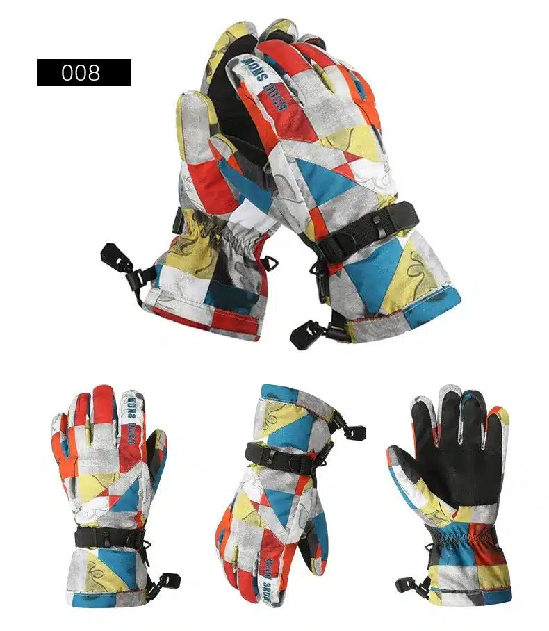 Gsou Snow Winter Ski Gloves Men Waterproof Thick Warm Snow Gloves Guantes Snowboard Gloves Colorful Snowmobile black friday 13