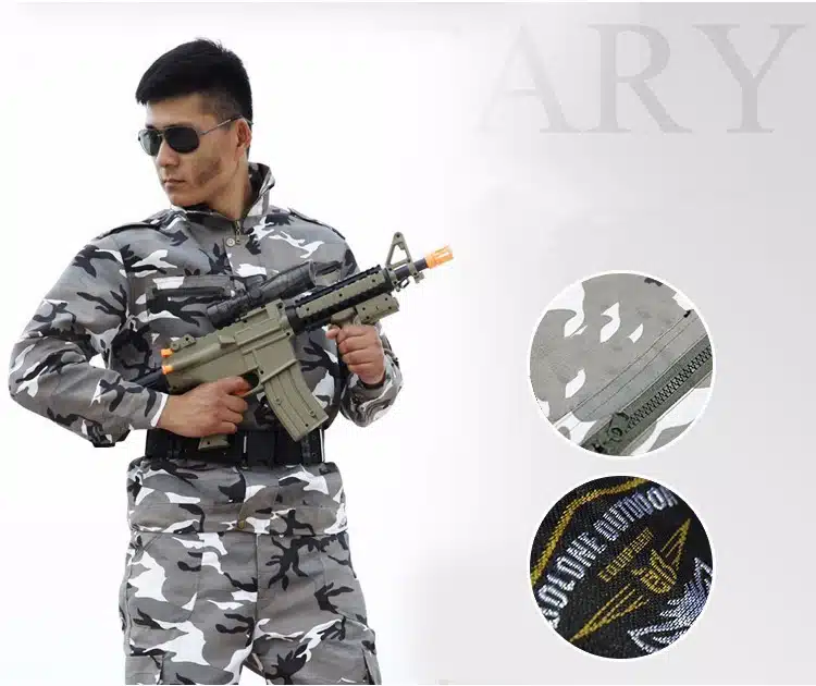 Men's Hunting Clothes Snow Camouflage Suits Outfit US Army Uniforms Military Tactical Combat Clothing Set Multicam Jacket Pants 9