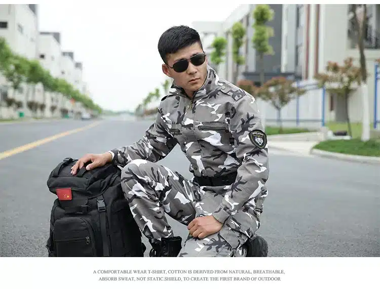 Men's Hunting Clothes Snow Camouflage Suits Outfit US Army Uniforms Military Tactical Combat Clothing Set Multicam Jacket Pants 12
