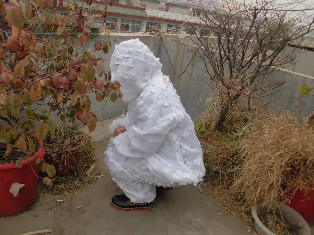 Sniper Tactical White Snow Ghillie Suit Camouflage net Clothes Camo Jacket and Pants for Winter Outdoor Sports Training Hunting 6