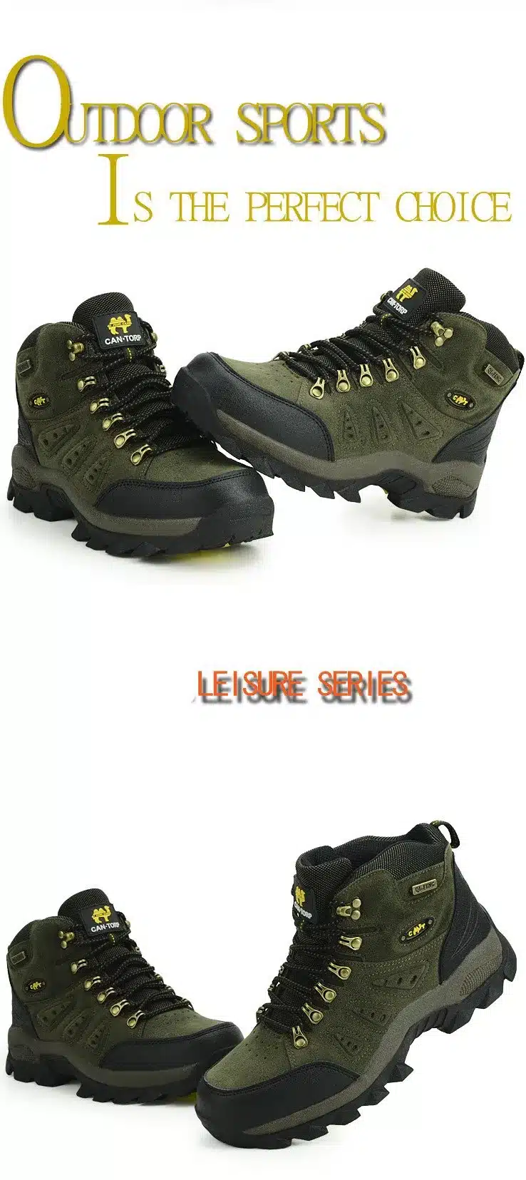 Real Original Brand Winter Athletic Rubber High-Top Lace-Up Outdoor Sport Snow Ski Trekking Hunting Hiking Shoes Boots Men Women 8