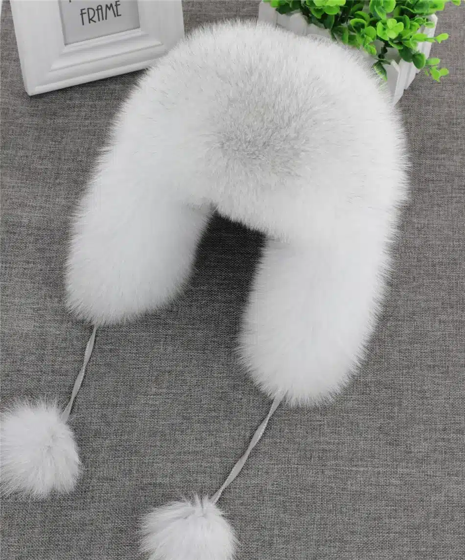On Sale 100% Real Fox fur Women's Russian Ushanka Aviator trapper snow skiing Hat caps earflap winter raccoon fur Bomber hat 9