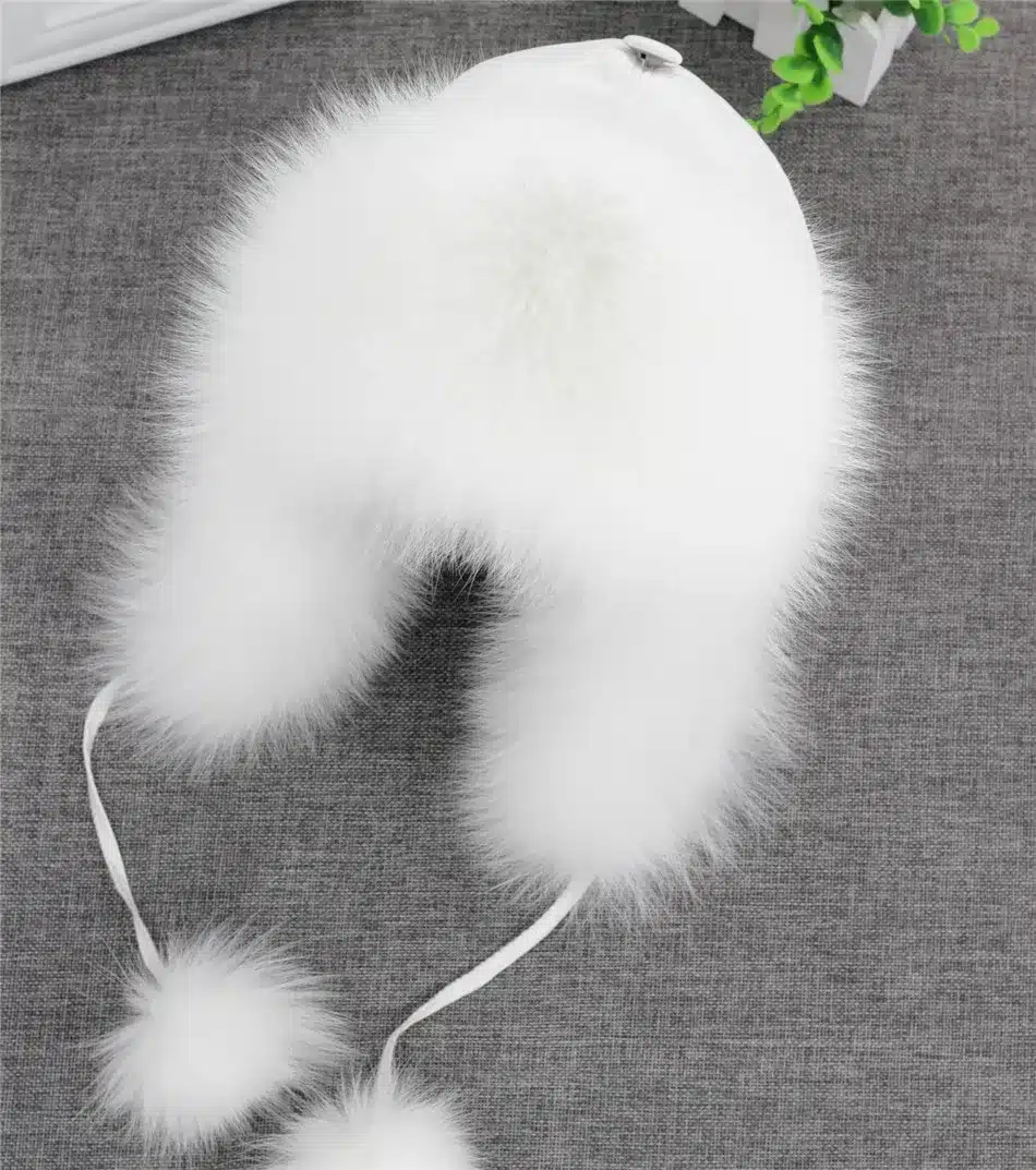 On Sale 100% Real Fox fur Women's Russian Ushanka Aviator trapper snow skiing Hat caps earflap winter raccoon fur Bomber hat 21