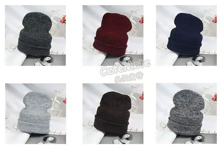 2017 Female Hat Beanies Style Wool Knit Hat Hip Hop Winter Warm Caps For Unisex Snow Cagoule Moto Cap Skullies Bonnet 11