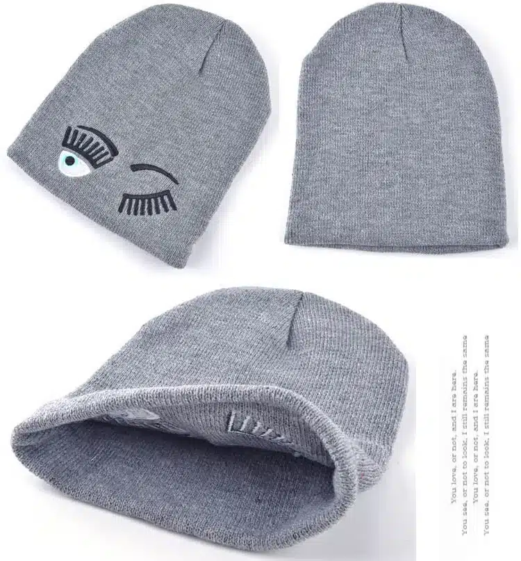 2017 new winter hats for woman striped solid caps girl Knit cap woman eye lashes facial expression beanies gorro 10