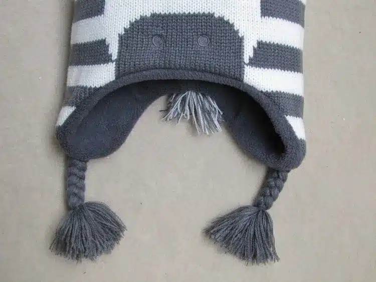 Baby Boys Winter Warm Hats Cartoon Zebra Pattern Caps Kids Knitted Caps Ear Flaps Beanies Children's Girls Cute Animal Sckullies 13