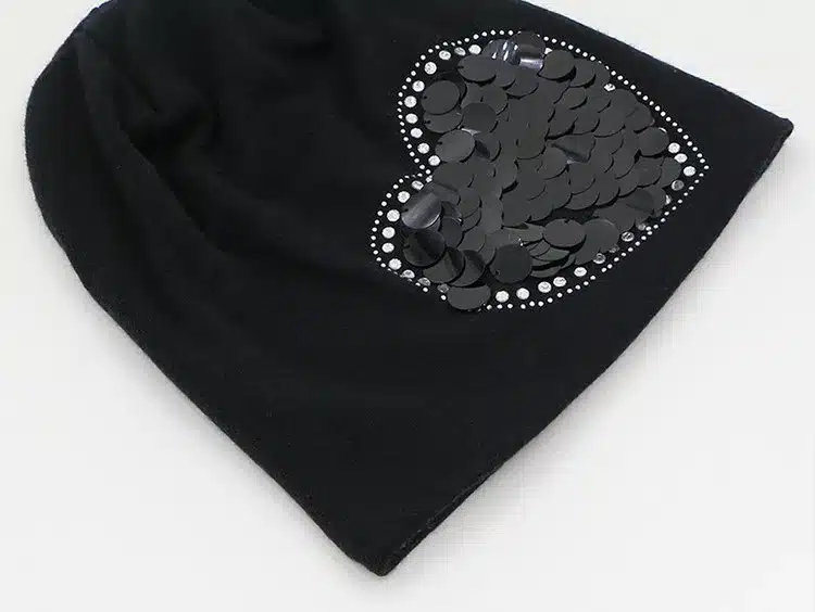 2016 New Women Winter Beanies Cotton Polyester Blended Beanie Slouch Warm Hat Rhinestone Ladies Cap Black Bonnet Hats Women Cap 16