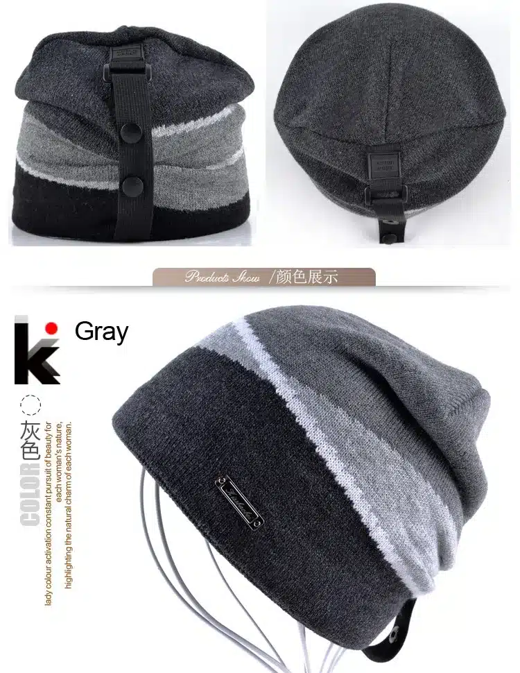 2017 Winter Men's Skullies Gorro Brand Beanie Plus Velvet Hip-hop Hat Knitted Caps Boy Hats Beanies For Men Bonnet Touca Inverno 11