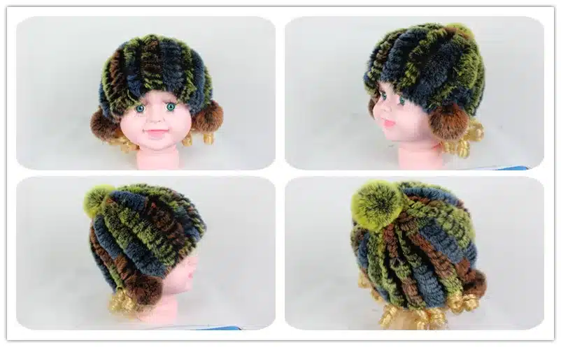Linhaoshengyue real fur rex rabbit fur Children hat winter warm freeshipping fashion warm 13